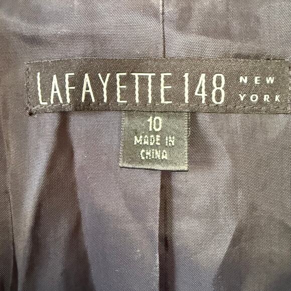 Lafayette 148 Navy Blue Blazer size 10 scuffing good overall condition - Picture 2 of 13
